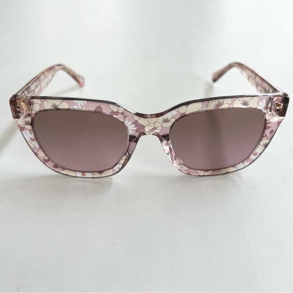 Coach Transparent Pink Floral Print Shades Sunglasses HC8318 (C3449) - Picture 3 of 9